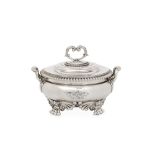 A George III sterling silver sauce tureen, London 1811 by Benjamin Smith & James Smith III (reg. 23r