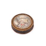 An unusual Louis XVI unmarked gold and cut steel mounted tortoiseshell snuff box, circa 1780