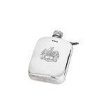 A Victorian sterling silver spirit hip flask, Birmingham 1868 by Robert Thornton (reg. Jul 1866)