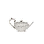 An interesting Victorian sterling silver bachelor’s teapot, London 1846 by Francis David Dexter (reg