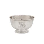 A rare George II Irish sterling silver sugar bowl base, Dublin no date letter circa 1740 by Andrew G
