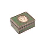 A late 18th century / early 19th century continental unmarked silver and shagreen vanity patch box,