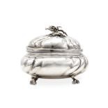 A mid-18th century German silver sugar box, Augsburg circa 1760, maker’s mark PG or PC, also marked