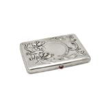 A Nicholas II Russian 84 Zolotnik (875 standard) silver cigarette case, Moscow 1908-18 by I.P Klebni