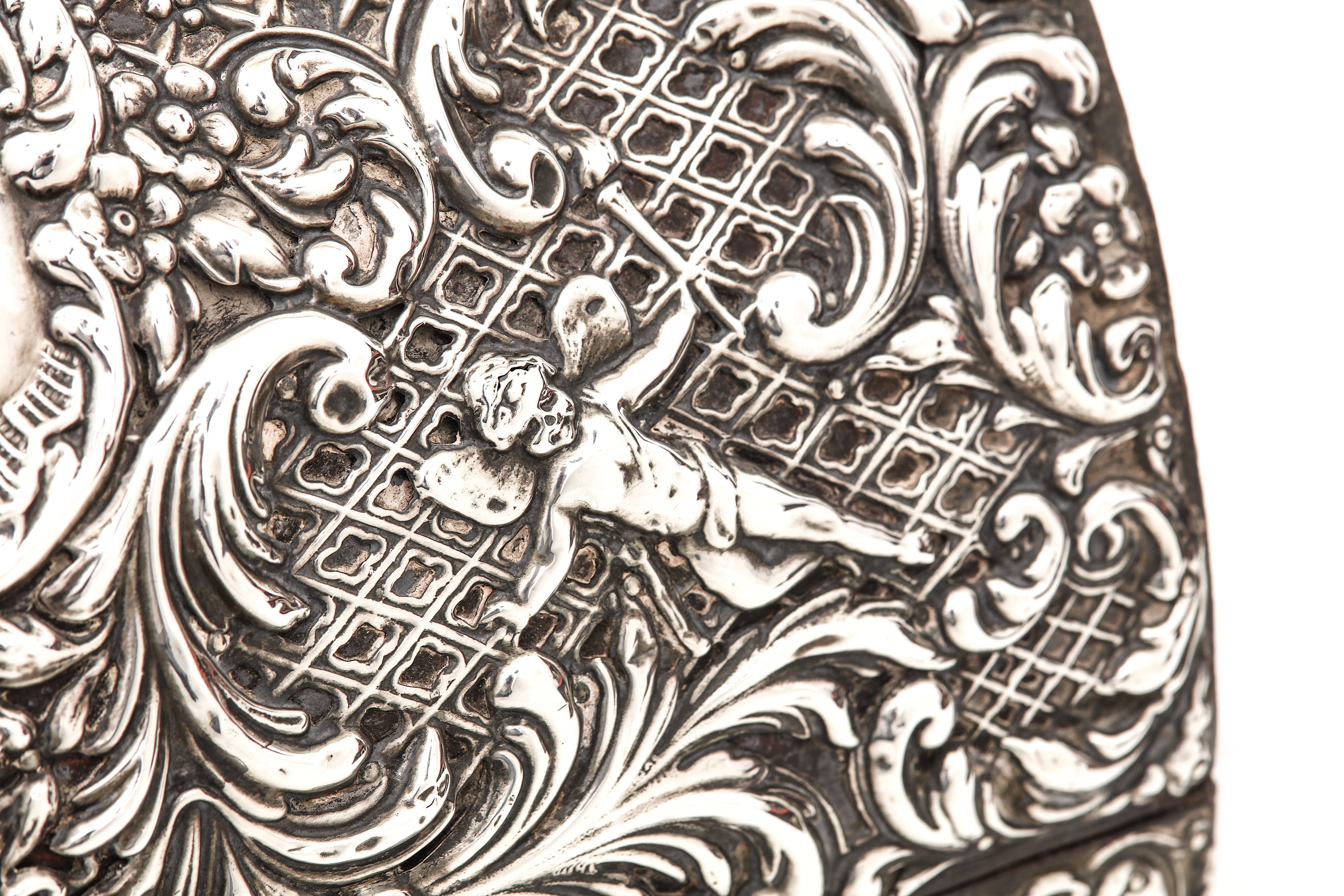 A late Victorian sterling silver mounted Moroccan leather letter / stationary compendium, Chester 18 - Image 3 of 4