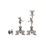 A pair of 19th century Continental silver candlesticks, probably Oporto circa 1830, maker’s mark FDC