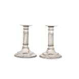 A Ferdinand VII Spanish silver candlesticks, Cordoba circa 1821 by Antonio Ruiz, Assay Master Ximene