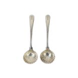 Duke of Buckingham and Chandos - A matched pair of George III sterling silver sauce ladles, one Lond