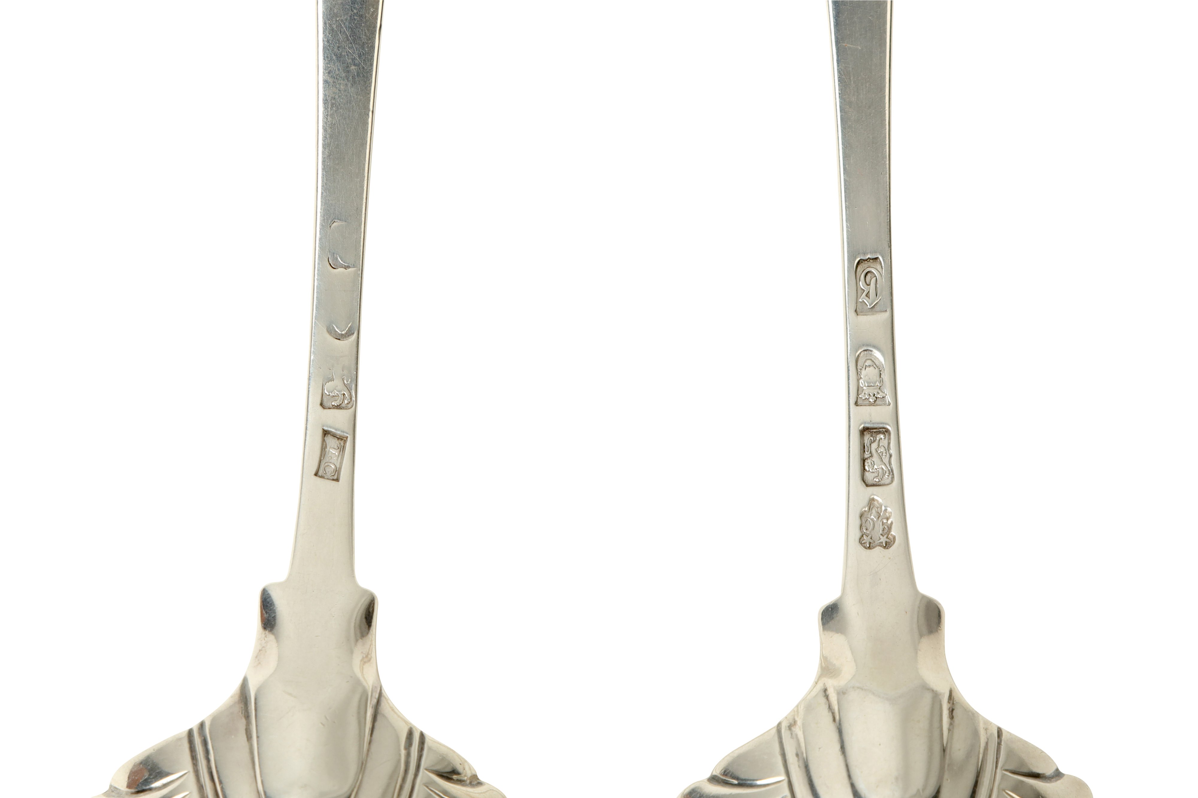 Duke of Buckingham and Chandos - A matched pair of George III sterling silver sauce ladles, one Lond - Image 3 of 3