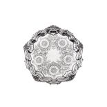 A late Victorian sterling silver salver, London 1900 by Matthew John Jessop