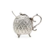 A Victorian sterling silver mustard pot, Birmingham 1846 by Yapp & Woodward (reg. May 1845)