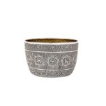 A rare and important mid-19th century Burmese unmarked silver bowl, Thayetmyo circa 1844-65