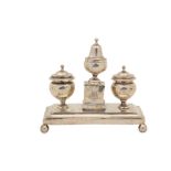 A 19th century South American/Spanish Colonial unmarked silver inkstand