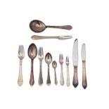 A 20th century Danish sterling silver sample place setting, by Georg Jensen