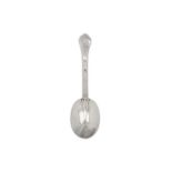 A James II sterling silver ornate front trifid spoon, London 1688 probably by William Mathew