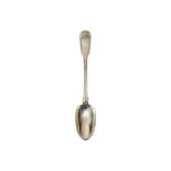 A Victorian sterling silver basting spoon, London 1863 by George Adams of Chawner and Co