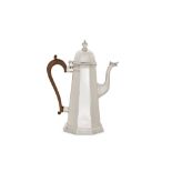 A George V Britannia standard silver coffee pot, London 1916 by Asprey & Co