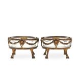 A pair of George V sterling silver-gilt salts, London 1913 by William Comyns & Sons