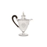 A George III sterling silver hot water jug, London 1782 by John Wakelin & William Taylor (reg. 25th