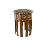 A MOTHER-OF-PEARL, BONE AND IVORY-INLAID OCCASIONAL TABLE