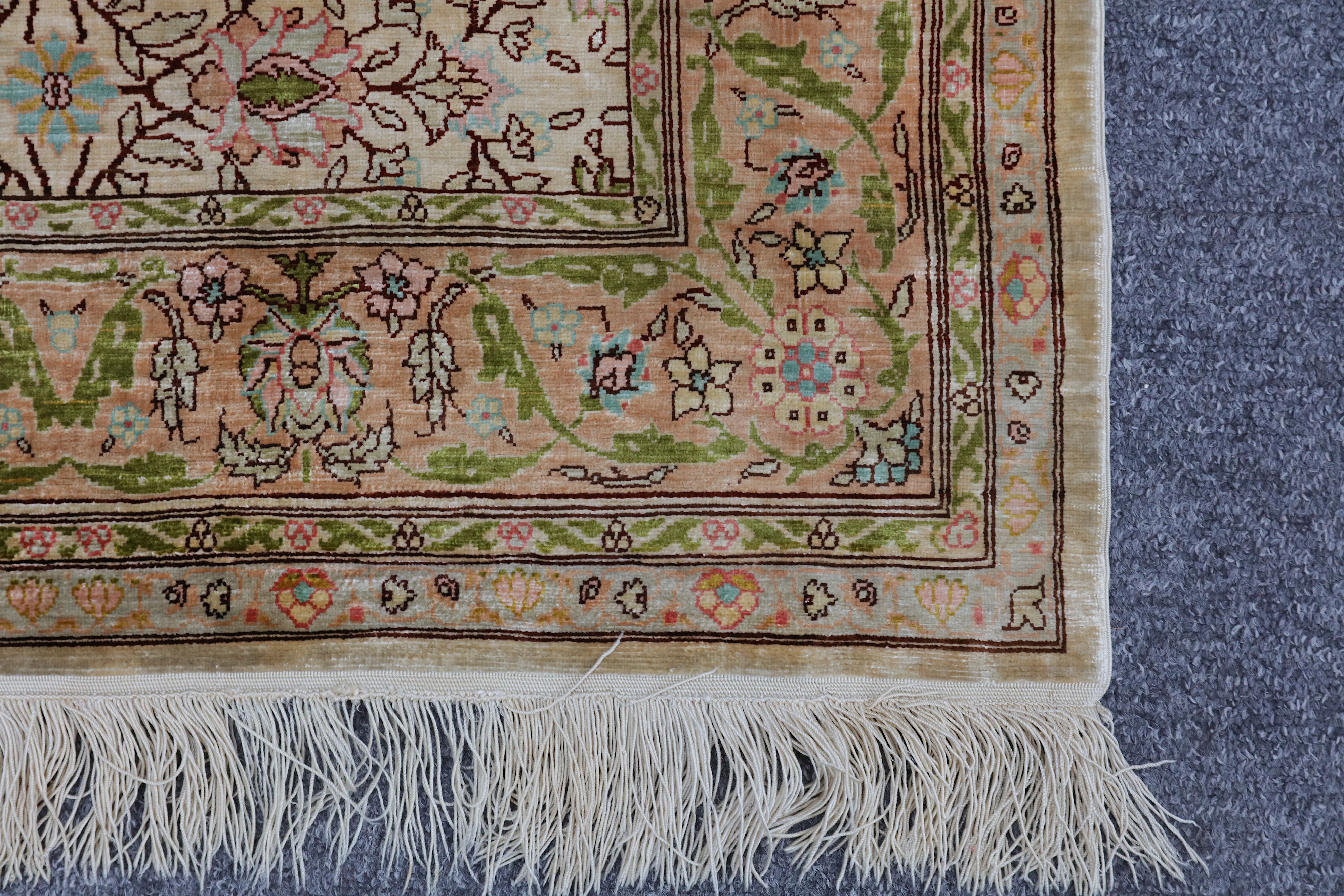 A VERYS FINE SILK HEREKE RUG, TURKEY - Image 6 of 7