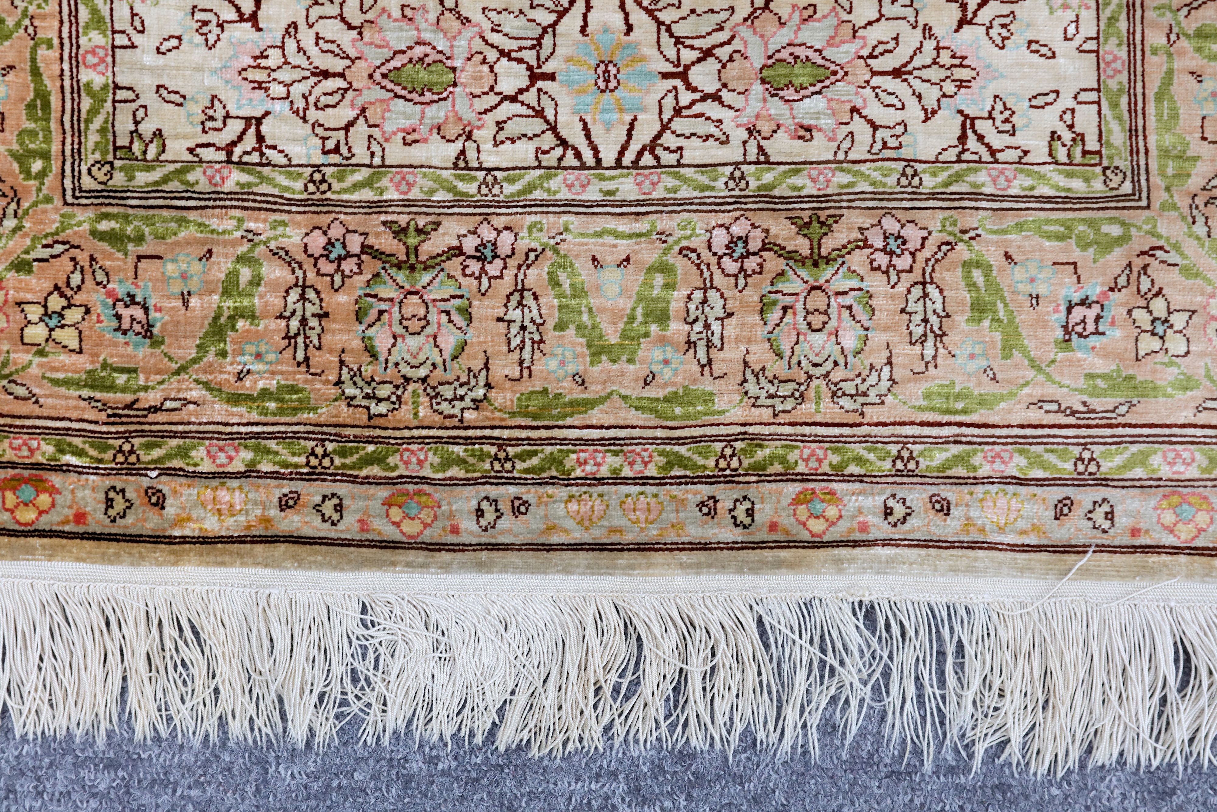 A VERYS FINE SILK HEREKE RUG, TURKEY - Image 5 of 7