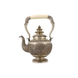 AN ENGRAVED SILVER THAI KETTLE (KAR NAM TON)