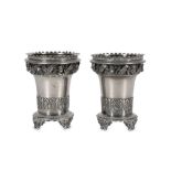 A PAIR OF IZMIR SILVER SPOON WARMERS