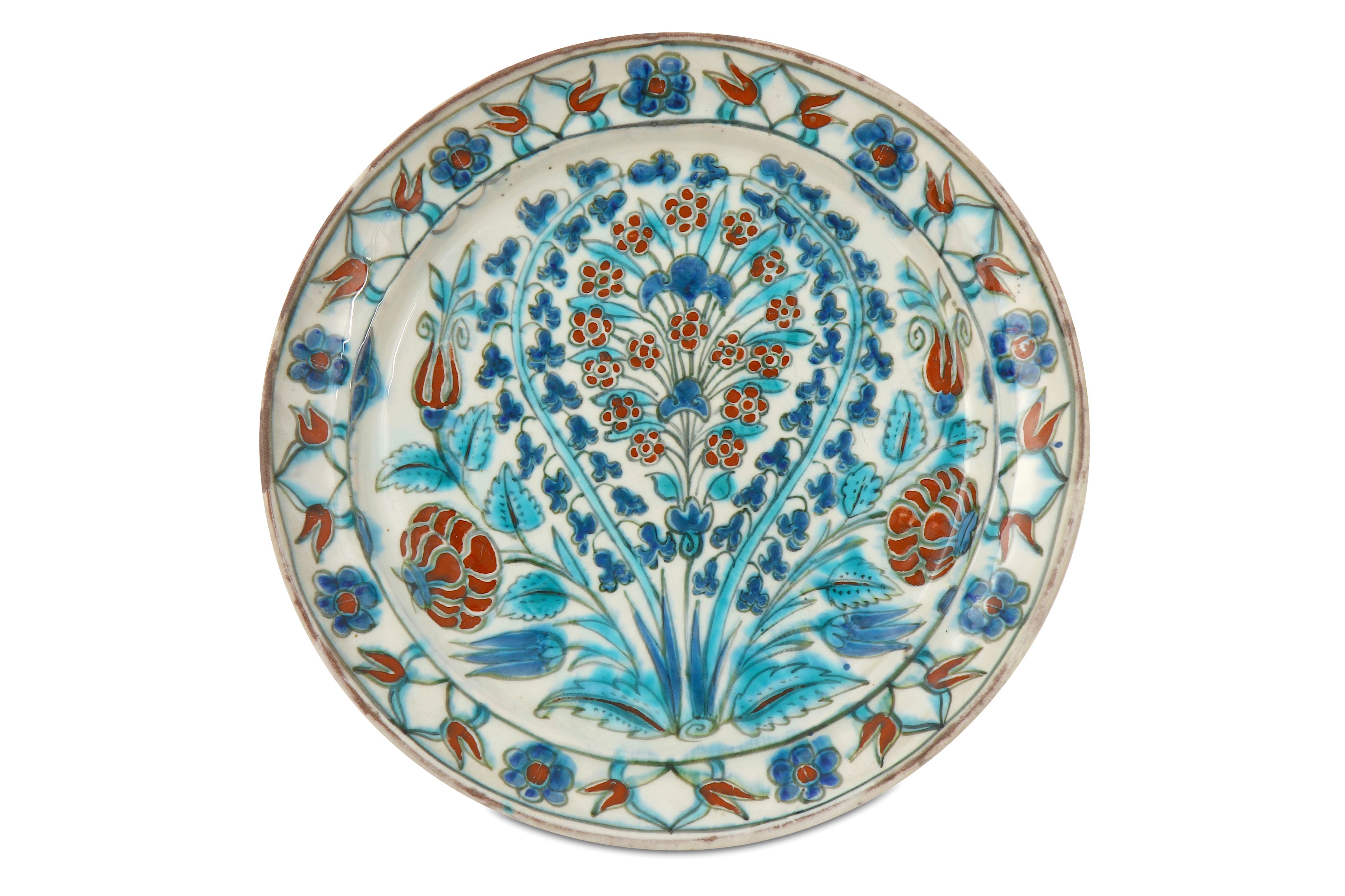 AN IZNIK-STYLE POTTERY DISH