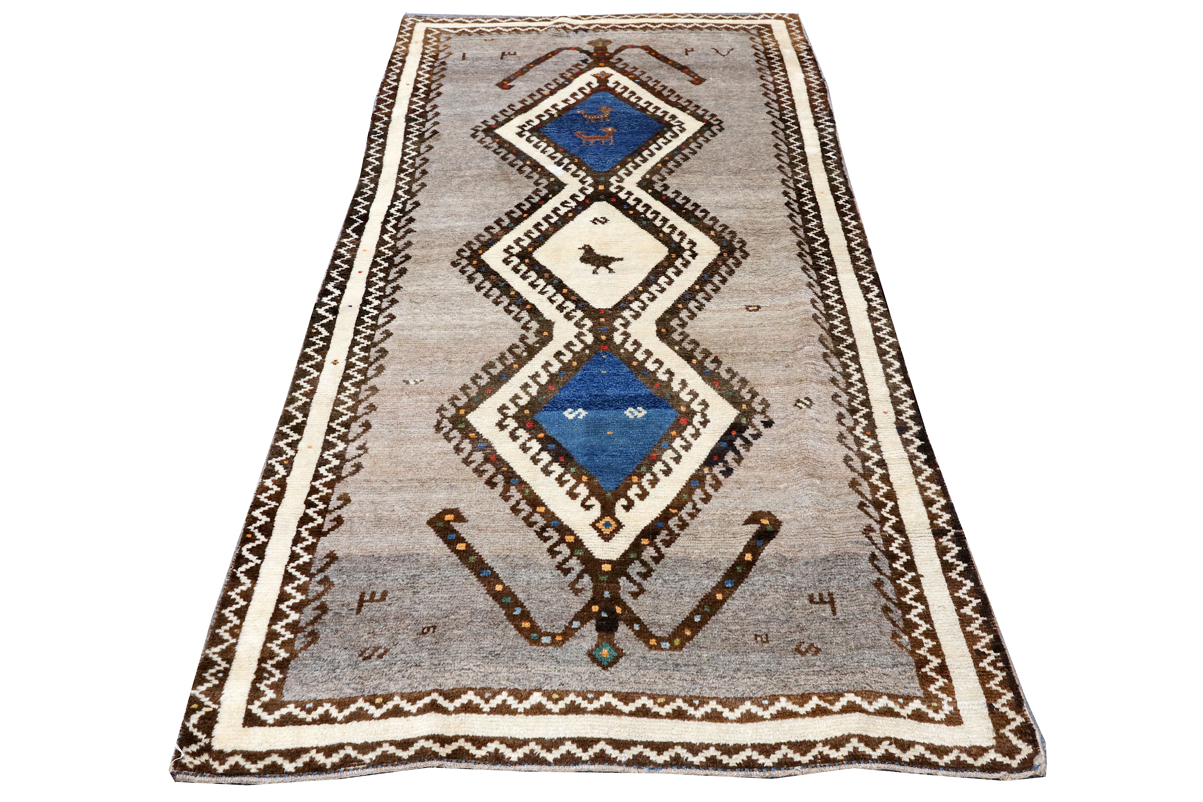 AN ANTIQUE GABBEH LONG RUG, SOUTH-WEST PERSIA - Image 9 of 11