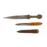 A WOOD-HILTED OTTOMAN FRUIT DAGGER AND A CAUCASIAN POCKET DAGGER