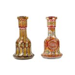 TWO BOHEMIA GLASS HUQQA BASES FOR THE IRANIAN MARKET