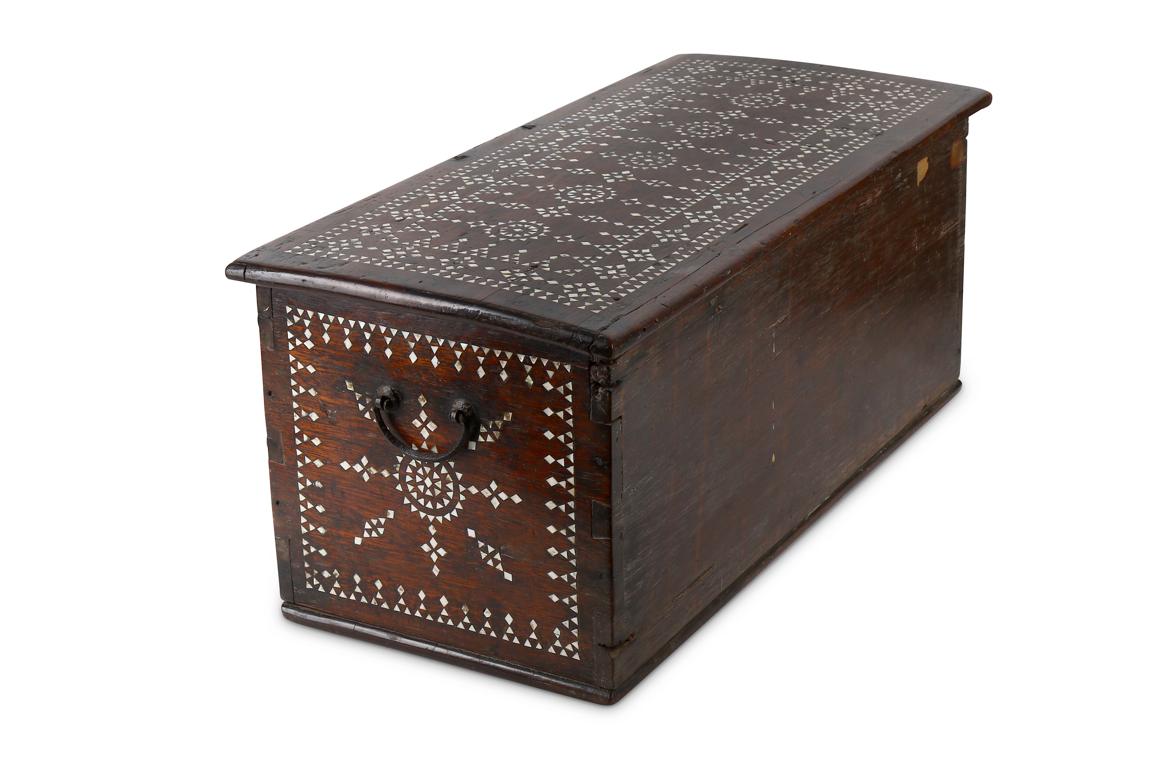 A WOODEN MOTHER-OF-PEARL-INLAID WRITING BOX - Image 4 of 4