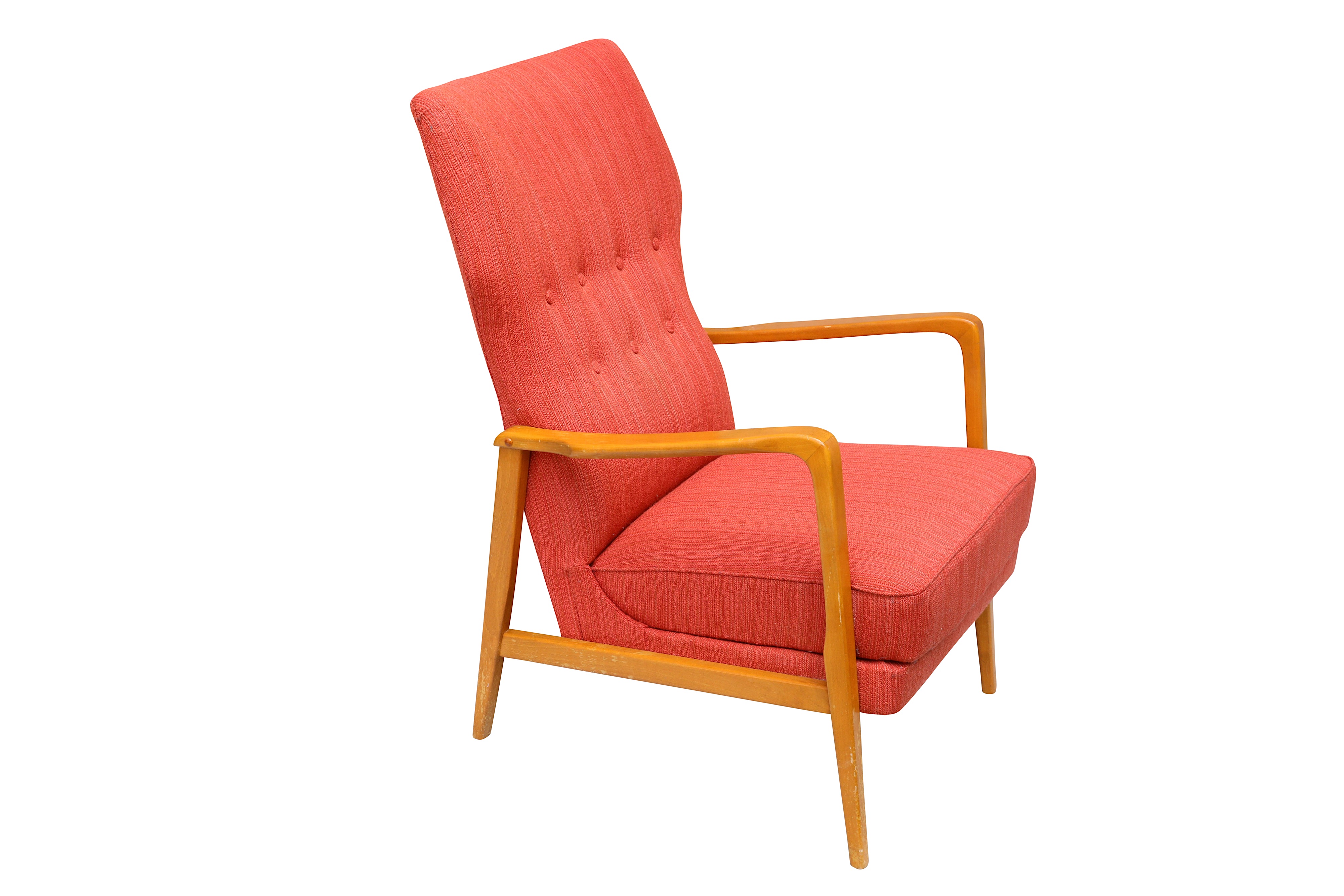 SWEDEN: An Armchair, c.1960, beech frame, pink buttoned upholstery - Image 2 of 2