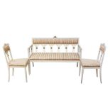GUSTAVIAN: A Sofa and pair of matching Chairs, first half 20th century
