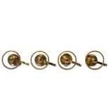 ITALY: A set of four gilt-metal and glass Coat Hooks, 1950s
