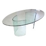 IN THE MANNER OF FIAM ITALIA: An oval Table, glass construction