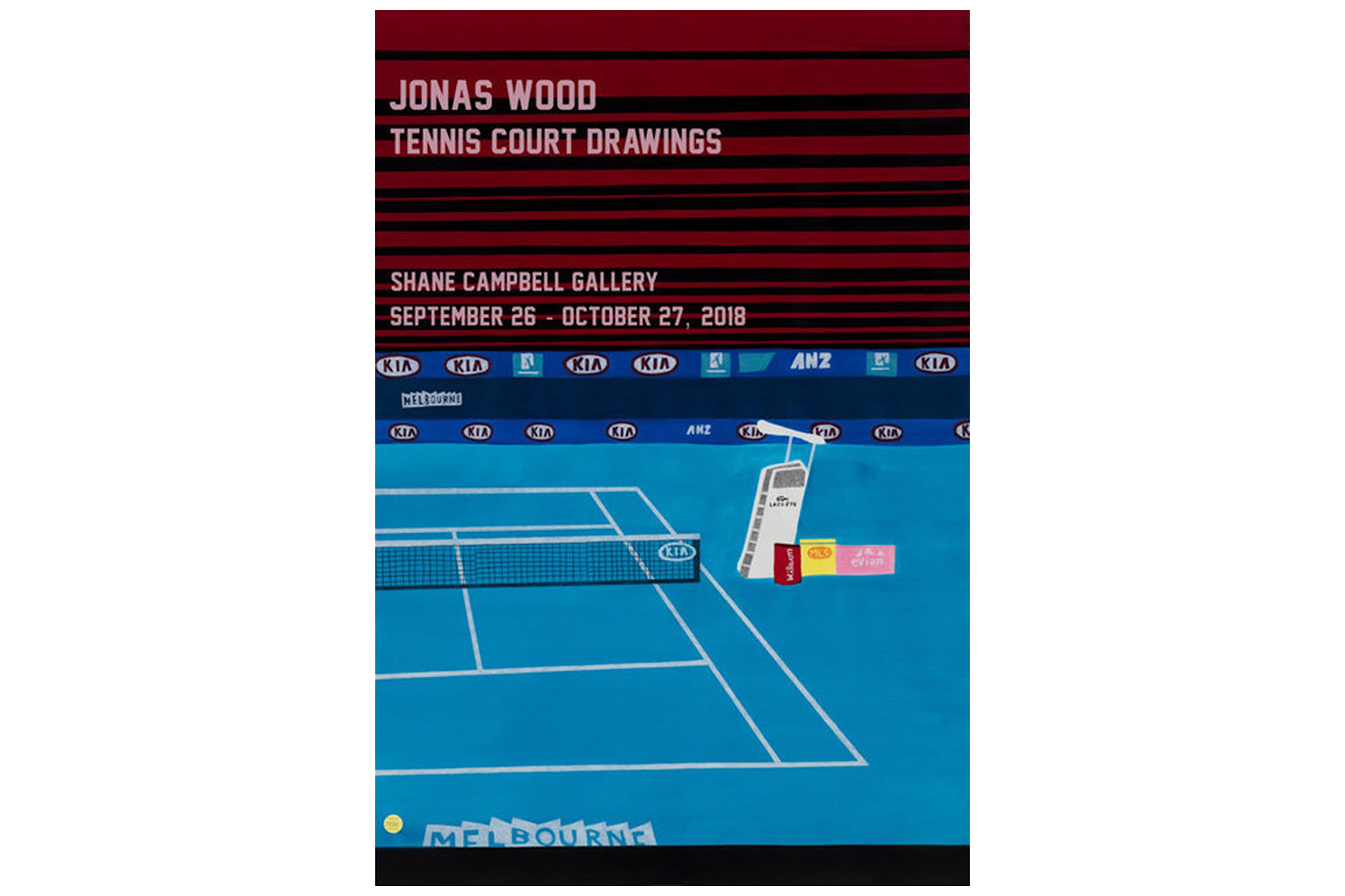 Jonas Wood (American,after), 'Tennis Court Drawings'