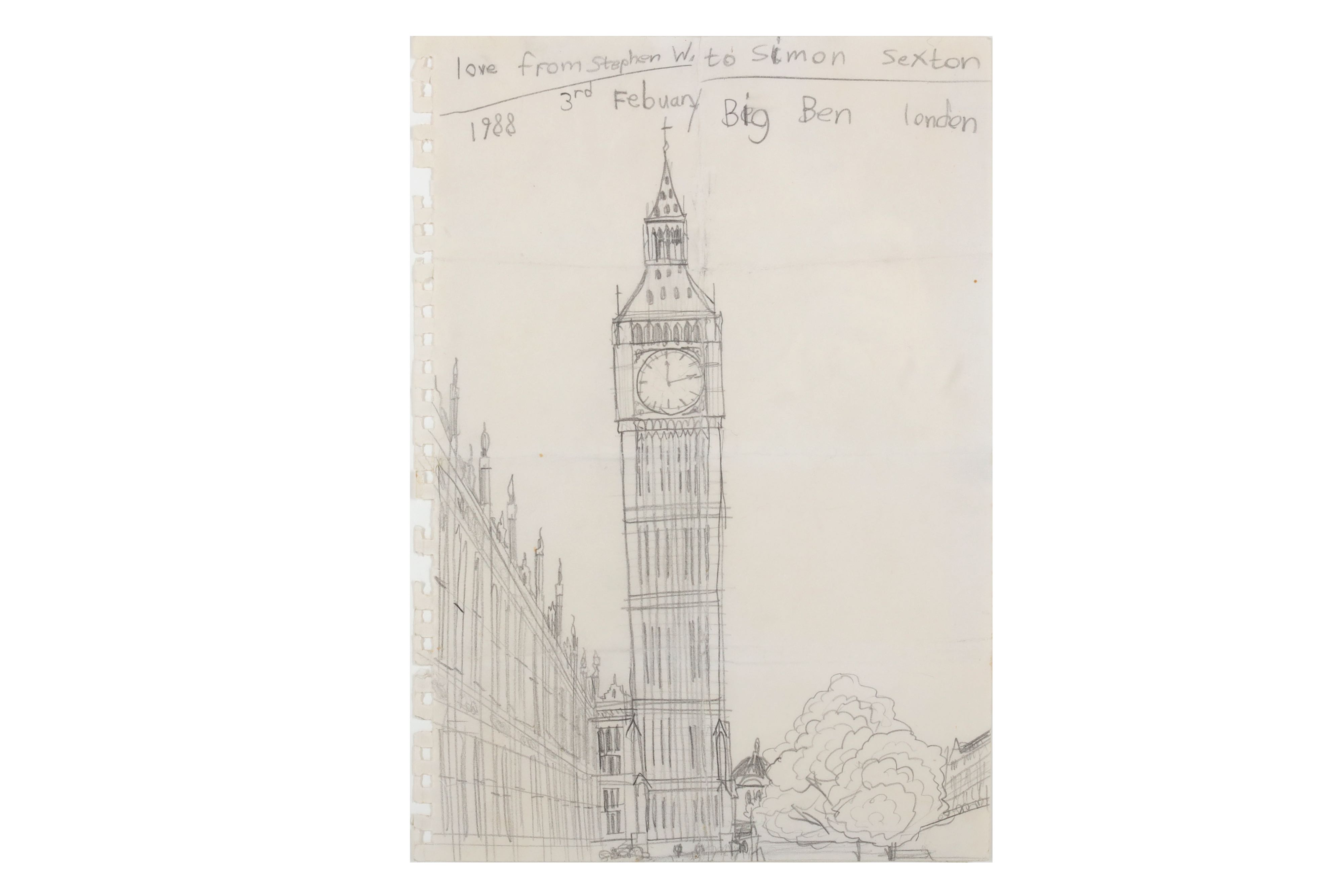 Stephen Wilthsire (British), 'Small Drawing (Big Ben)'