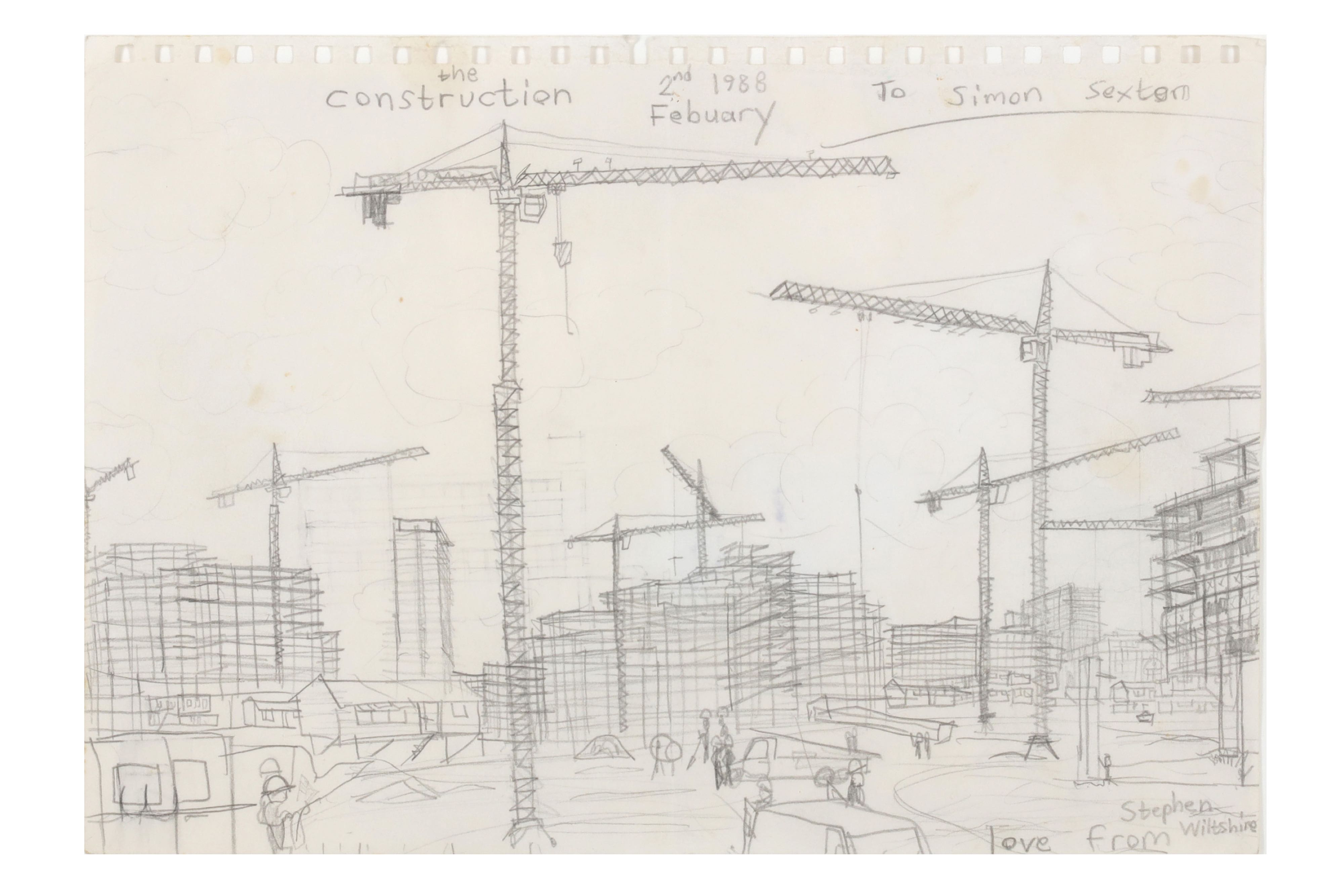 Stephen Wiltshire (British), 'Small Drawing (Construction Side)'