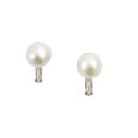 A pair of cultured pearl earrings