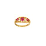 A synthetic ruby and diamond ring, 1911-12