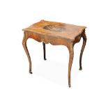 A Victorian figured walnut and ormolu mounted table