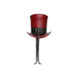 A decorative wall hanging top hat shop display bracket