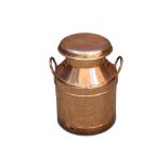 A Decorative coppered milk churn