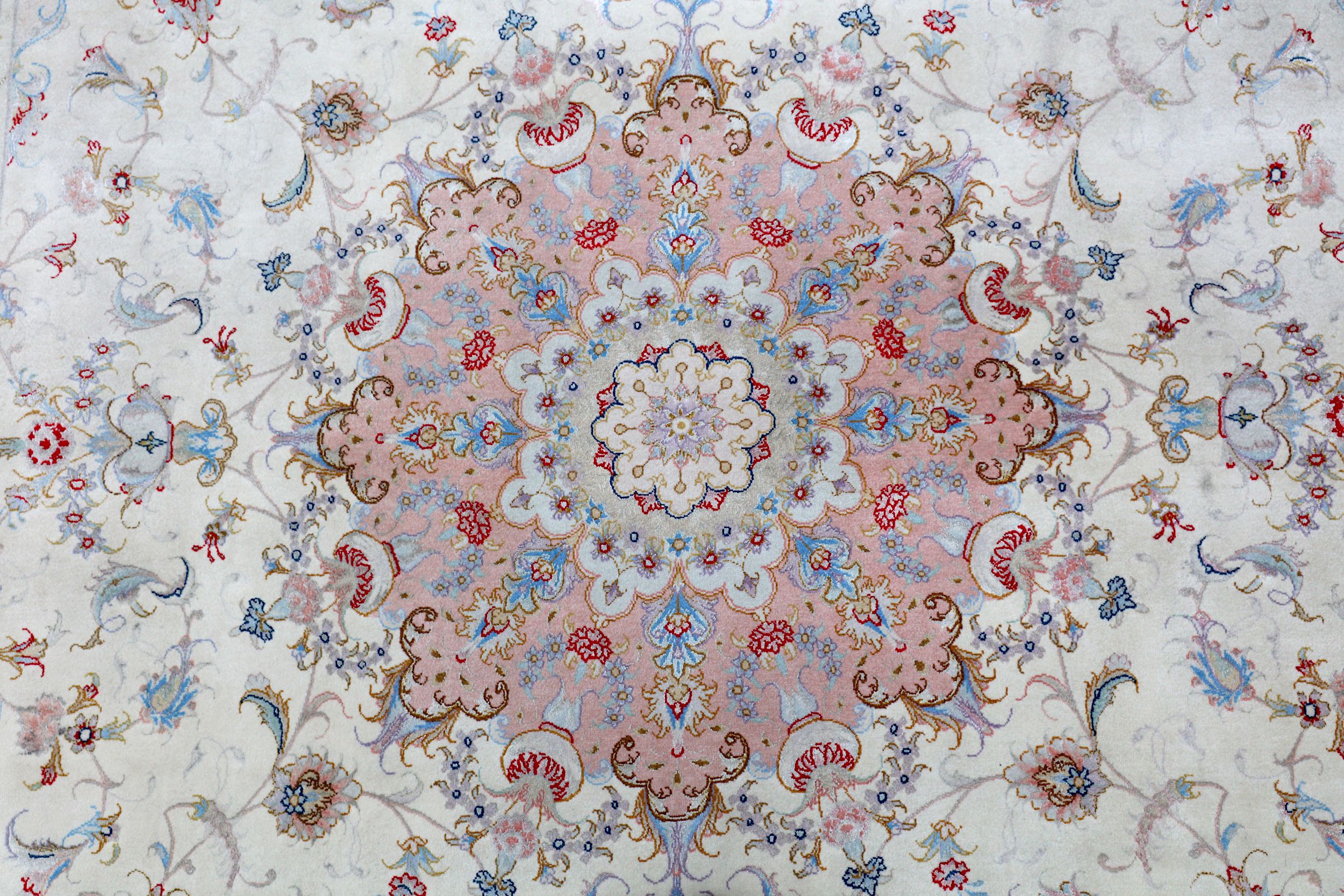 A FINE PART SILK TABRIZ CARPET, NORTH-WEST PERSIA - Image 3 of 7