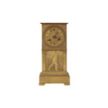 An early 19th century French Empire period gilt bronze mantel clock
