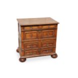 A 17th century and later oak chest on chest