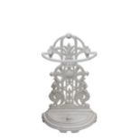 A Victorian white painted cast iron umbrella or stick stand