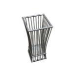 A contemporary steel basket umbrella/stick stand